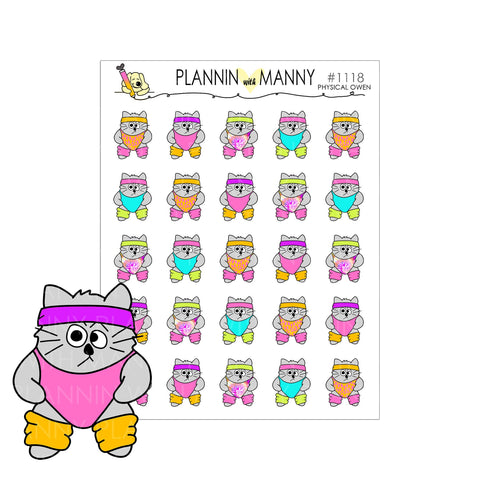 1118 Let's Get Physical Owen Planner Stickers - Let's Get Physical Collection