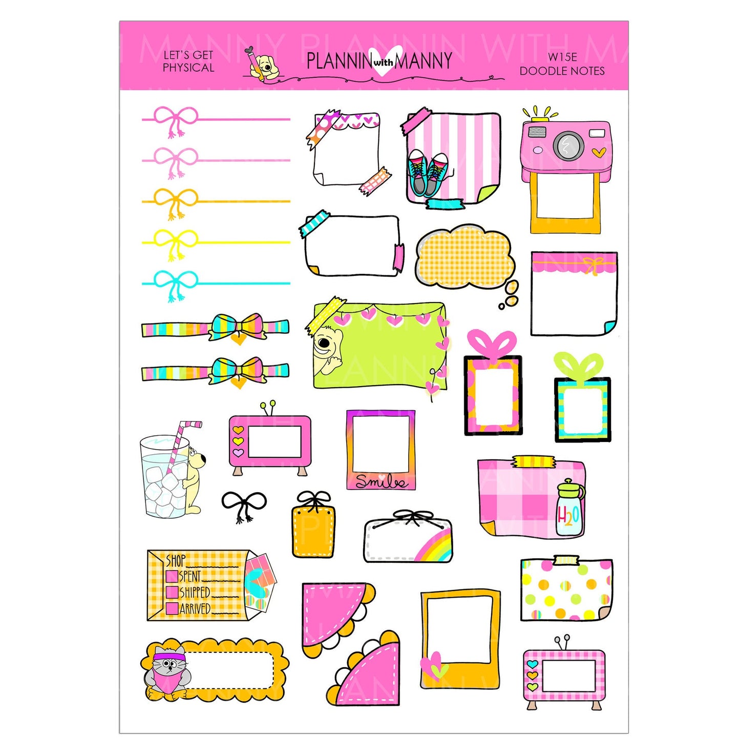 W15HP HAPPY PLANNER CLASSIC Weekly Planner Stickers - Let's Get Physical Collection