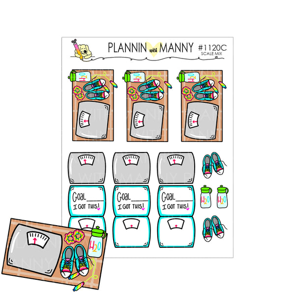 1120 & 1121 Scale Flatlay and Foldable Planner Stickers - Let's Get Physical Collection