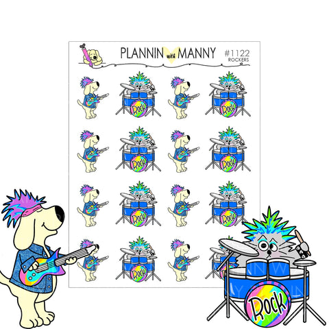 1122 Rocker Character Planner Stickers - We Will Rock You Collection