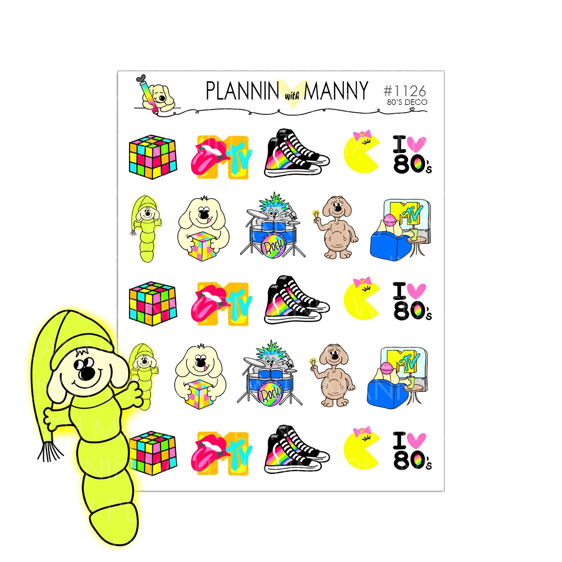 1126 80's Character Planner Stickers - 80's Lovin Collection