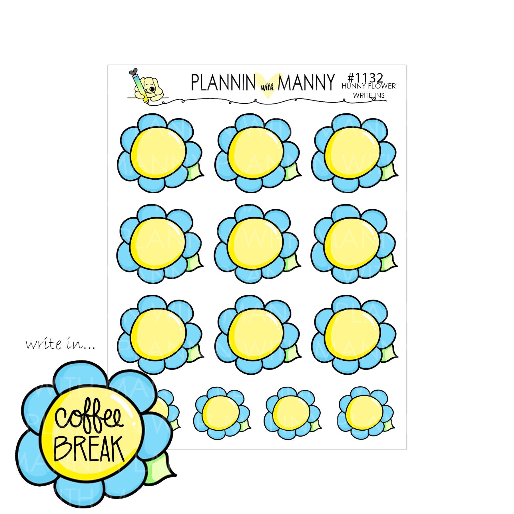 1132 WRITE IN FLOWER Planner Stickers - Bee My Hunny Collection