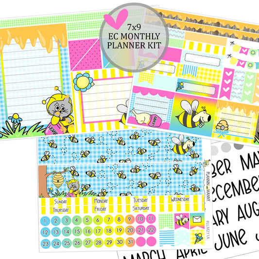 LLM211, MONTHLY PLANNER STICKERS, Bee My Hunny Collection