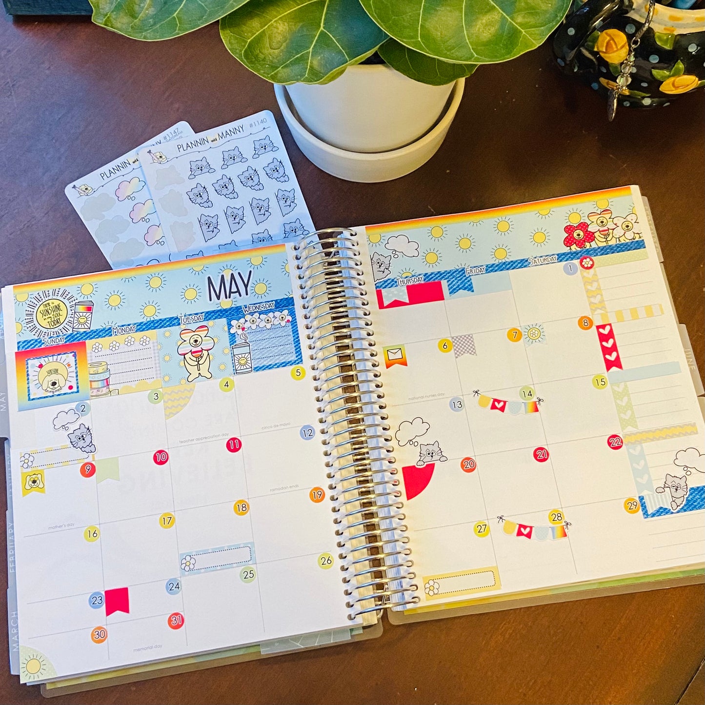 LLM212, MONTHLY PLANNER STICKERS, Sunshine in My Pocket Collection