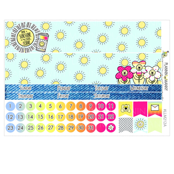 LLM212, MONTHLY PLANNER STICKERS, Sunshine in My Pocket Collection