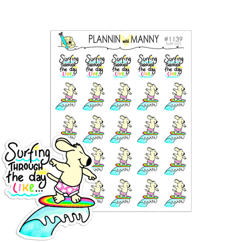 1139 SURF CITY Planner Stickers