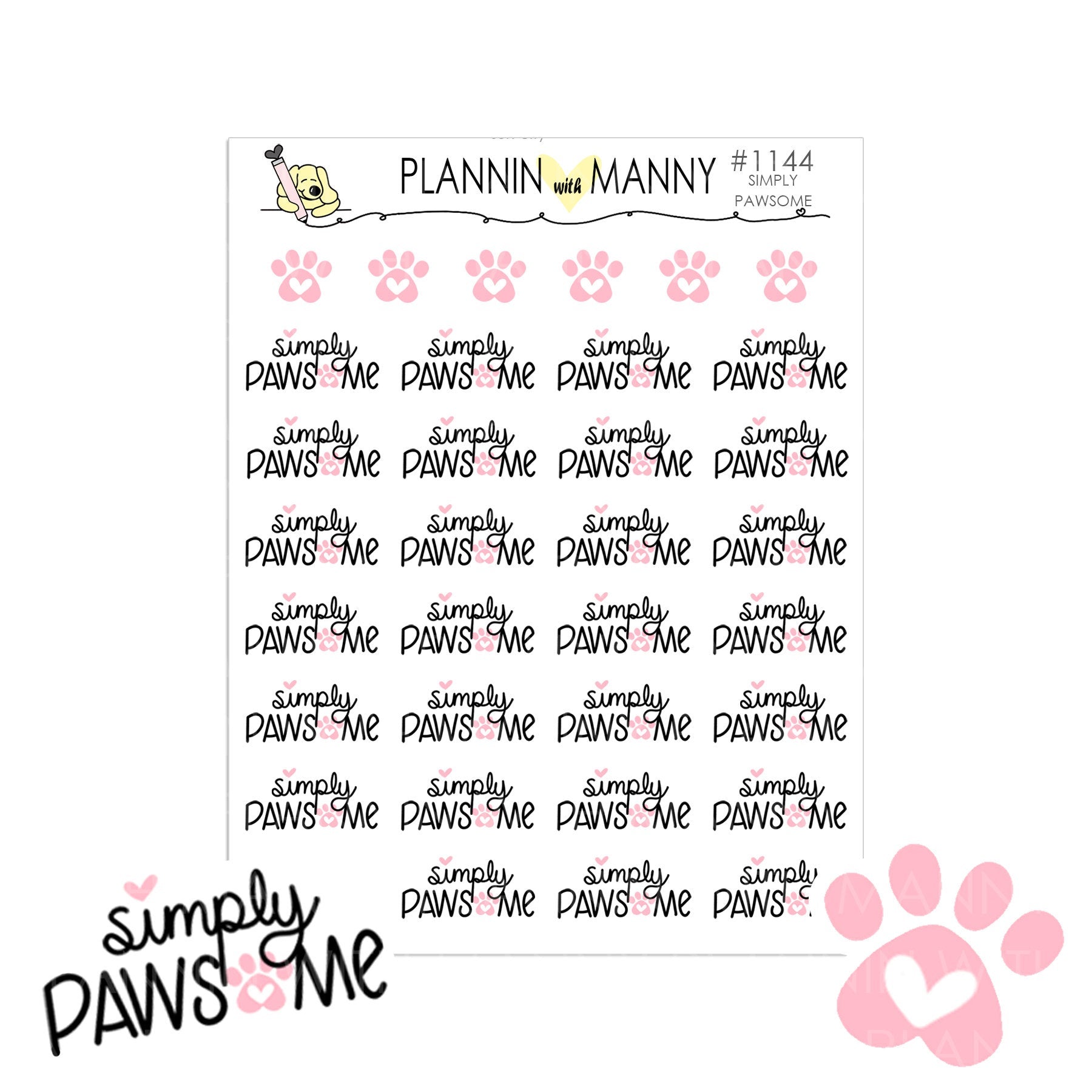 1144 SIMPLY PAWSOME Planner Stickers