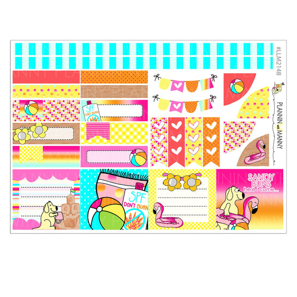 LLM214, MONTHLY PLANNER STICKERS, Sandy Buns Collection
