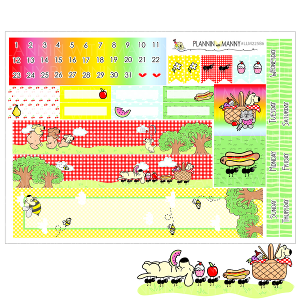 LLM225B6 Afternoon Delight B6 Monthly Planner Stickers