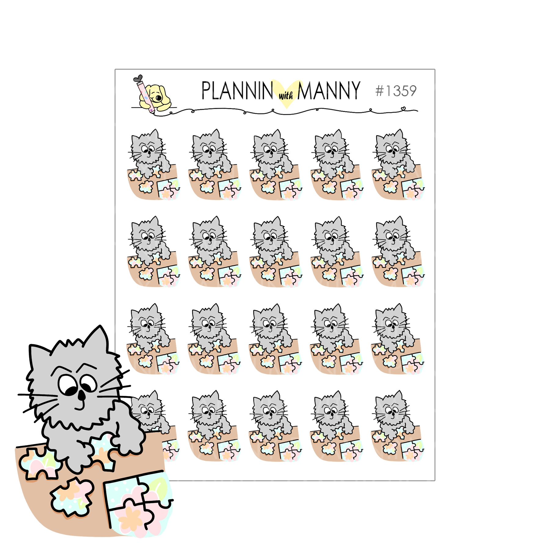 1359 Puzzle Time Planner Stickers